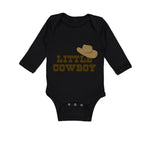 Long Sleeve Bodysuit Baby Brown Little Cowboy Hat Funny Humor Boy & Girl Clothes - Cute Rascals