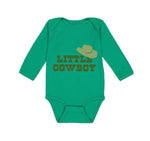 Long Sleeve Bodysuit Baby Brown Little Cowboy Hat Funny Humor Boy & Girl Clothes - Cute Rascals