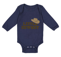 Long Sleeve Bodysuit Baby Brown Little Cowboy Hat Funny Humor Boy & Girl Clothes - Cute Rascals