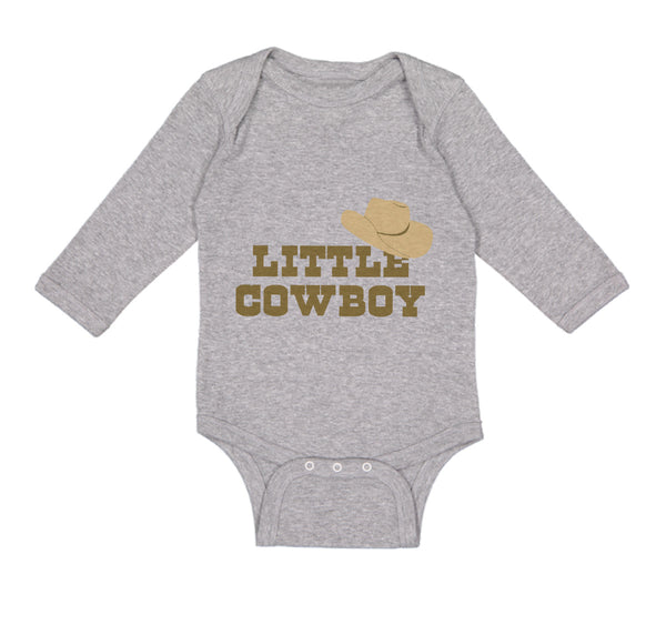 Long Sleeve Bodysuit Baby Brown Little Cowboy Hat Funny Humor Boy & Girl Clothes - Cute Rascals