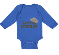 Long Sleeve Bodysuit Baby Brown Little Cowboy Hat Funny Humor Boy & Girl Clothes - Cute Rascals