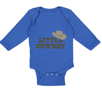 Long Sleeve Bodysuit Baby Brown Little Cowboy Hat Funny Humor Boy & Girl Clothes