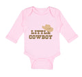 Long Sleeve Bodysuit Baby Brown Little Cowboy Hat Funny Humor Boy & Girl Clothes