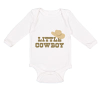 Long Sleeve Bodysuit Baby Brown Little Cowboy Hat Funny Humor Boy & Girl Clothes - Cute Rascals