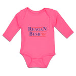 Long Sleeve Bodysuit Baby Reagan Bush' 84 Political Leaders Committee Cotton