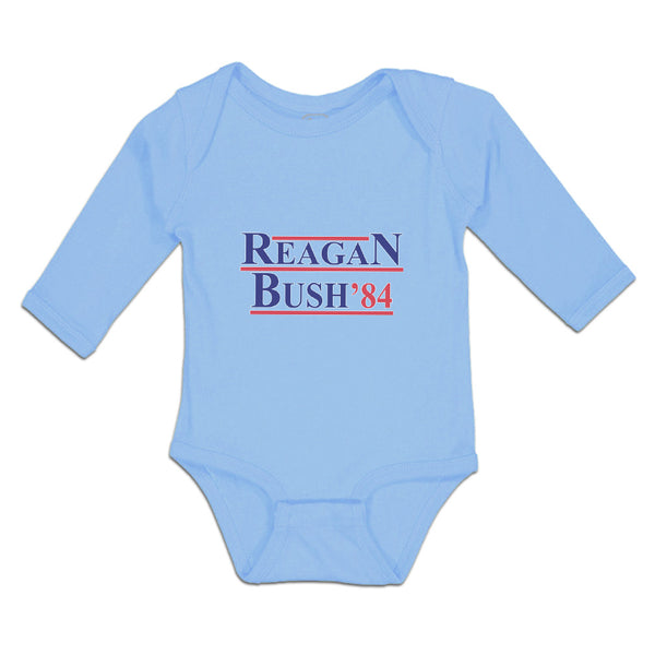 Long Sleeve Bodysuit Baby Reagan Bush' 84 Political Leaders Committee Cotton