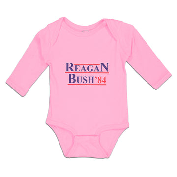 Long Sleeve Bodysuit Baby Reagan Bush' 84 Political Leaders Committee Cotton