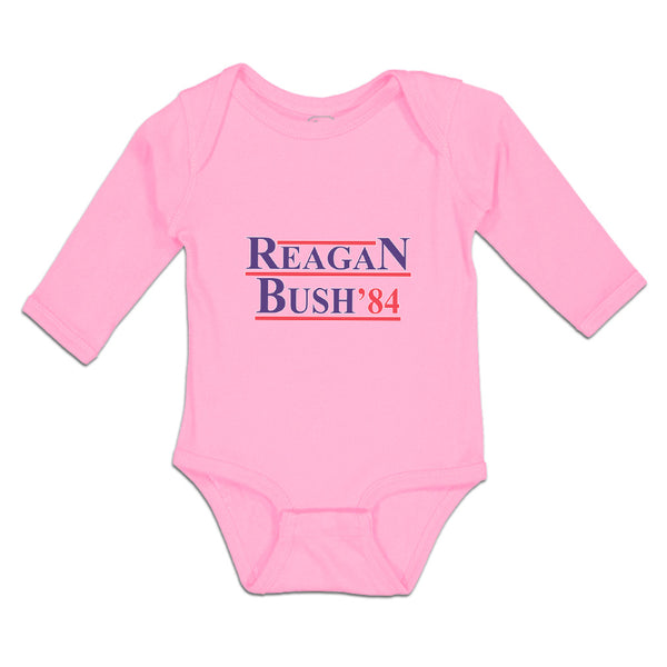 Long Sleeve Bodysuit Baby Reagan Bush' 84 Political Leaders Committee Cotton