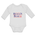 Long Sleeve Bodysuit Baby Reagan Bush' 84 Political Leaders Committee Cotton