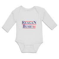 Long Sleeve Bodysuit Baby Reagan Bush' 84 Political Leaders Committee Cotton