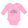 Long Sleeve Bodysuit Baby Auntie Was Here! with Lipstick Marks Cotton