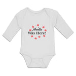 Long Sleeve Bodysuit Baby Auntie Was Here! with Lipstick Marks Cotton - Cute Rascals