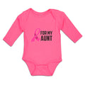 Long Sleeve Bodysuit Baby For My Aunt with Breast Cancer Awareness Pink Ribbon