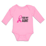 Long Sleeve Bodysuit Baby For My Aunt with Breast Cancer Awareness Pink Ribbon - Cute Rascals