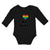 Long Sleeve Bodysuit Baby I Love My Aunts with Colourful Rainbows in Heart Shape