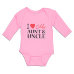 Long Sleeve Bodysuit Baby I Love My Aunts & Uncle with Heart Boy & Girl Clothes