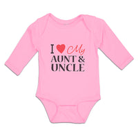 Long Sleeve Bodysuit Baby I Love My Aunts & Uncle with Heart Boy & Girl Clothes