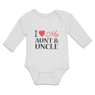 Long Sleeve Bodysuit Baby I Love My Aunts & Uncle with Heart Boy & Girl Clothes