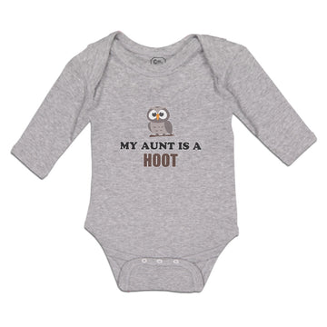 Long Sleeve Bodysuit Baby My Aunt Is A Hoot with Owl Bird Boy & Girl Clothes