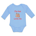 Long Sleeve Bodysuit Baby My Aunt Loves Me Sloths Hanging Tree Branch Cotton