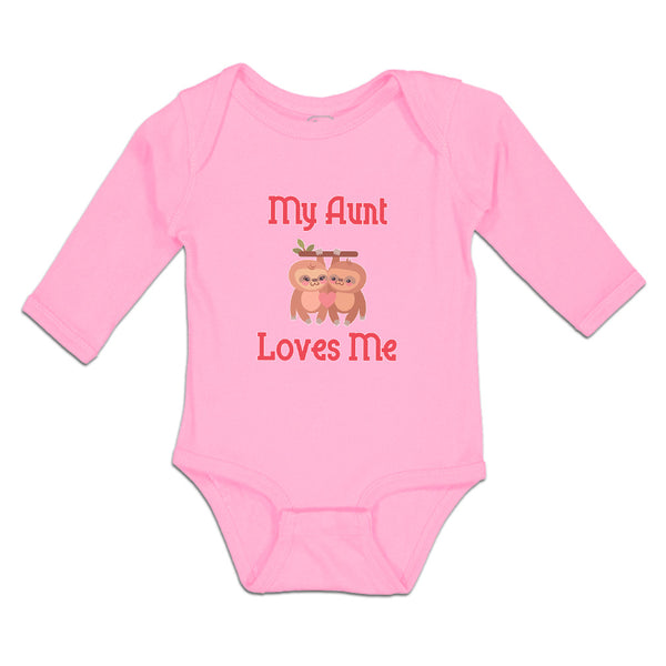Long Sleeve Bodysuit Baby My Aunt Loves Me Sloths Hanging Tree Branch Cotton