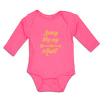 Long Sleeve Bodysuit Baby Sassy like My Aunt with Golden Heart and Arrow Pattern