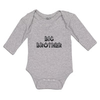 Long Sleeve Bodysuit Baby Brother Striped Pattern Silhouette Hearts Cotton - Cute Rascals