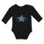 Long Sleeve Bodysuit Baby Big Brother of Twins Background Blue Star Cotton - Cute Rascals