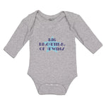 Long Sleeve Bodysuit Baby Big Brother of Twins Background Blue Star Cotton - Cute Rascals