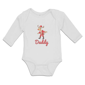Long Sleeve Bodysuit Baby Daddy Deer Santa Claus's Costume Horns Cotton