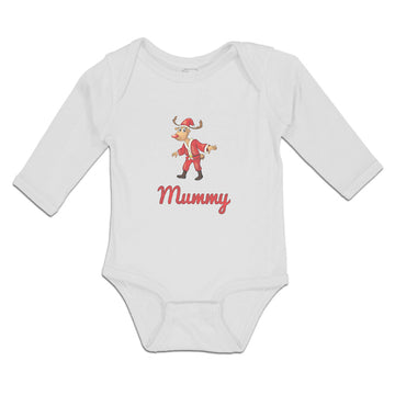 Long Sleeve Bodysuit Baby Mummy Deer Santa Claus's Costume Horns Cotton