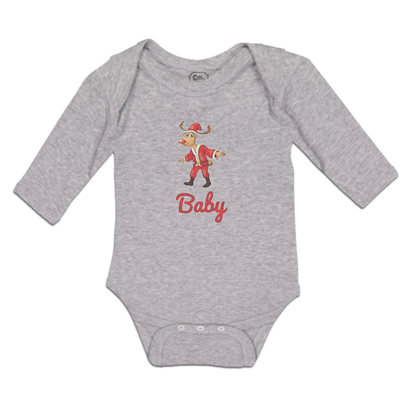 Long Sleeve Bodysuit Baby Deer Christmas Santa Claus's Costume Horns Cotton - Cute Rascals