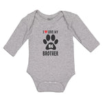 I Love My Big Brother with Dog Black Paw Footprint