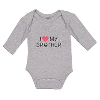 Long Sleeve Bodysuit Baby I Love My Brother with Man's Facial Mustache Cotton