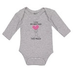 Long Sleeve Bodysuit Baby Love Brother Girl Holding Heart Hand Smiling Cotton