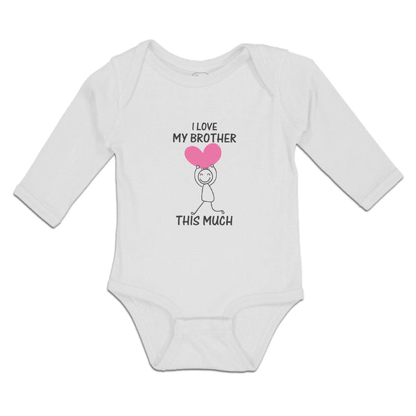 Long Sleeve Bodysuit Baby Love Brother Girl Holding Heart Hand Smiling Cotton
