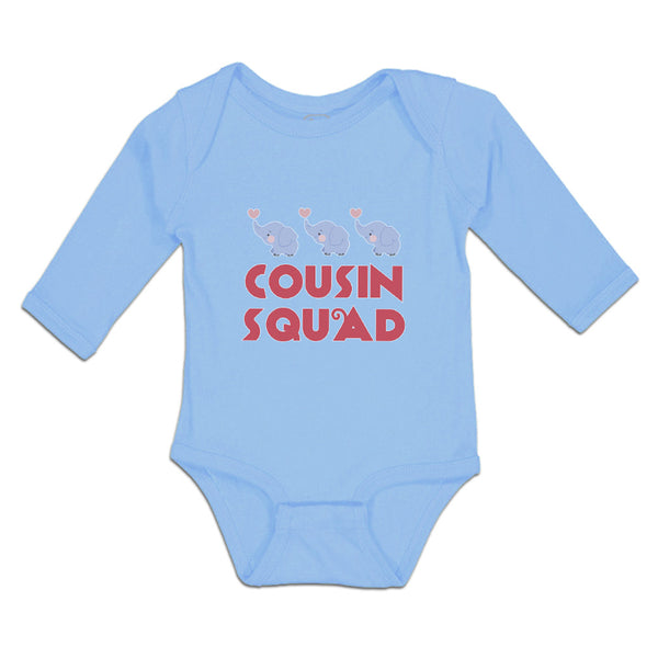 Long Sleeve Bodysuit Baby Cousin Squad with Toy Elephant Boy & Girl Clothes - Cute Rascals