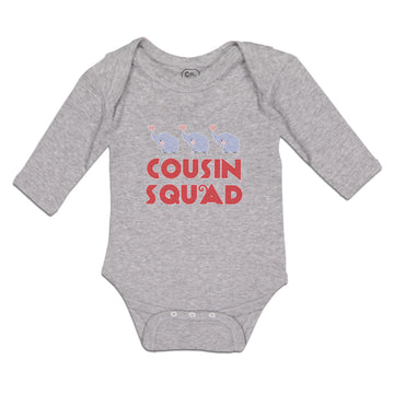 Long Sleeve Bodysuit Baby Cousin Squad with Toy Elephant Boy & Girl Clothes