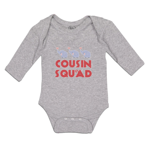 Long Sleeve Bodysuit Baby Cousin Squad with Toy Elephant Boy & Girl Clothes - Cute Rascals