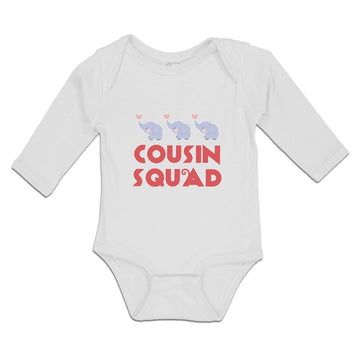 Long Sleeve Bodysuit Baby Cousin Squad with Toy Elephant Boy & Girl Clothes