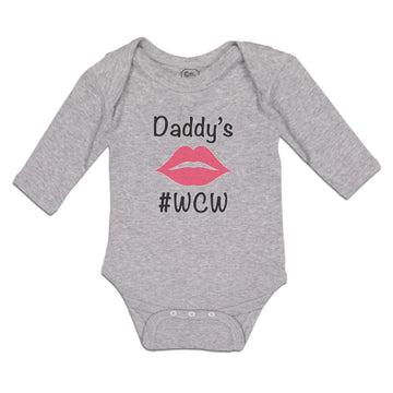 Long Sleeve Bodysuit Baby Daddy's #Wcw with Lipstick Mark Boy & Girl Clothes