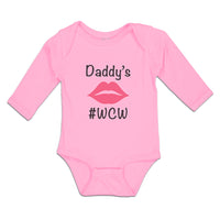 Long Sleeve Bodysuit Baby Daddy's #Wcw with Lipstick Mark Boy & Girl Clothes - Cute Rascals