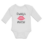 Long Sleeve Bodysuit Baby Daddy's #Wcw with Lipstick Mark Boy & Girl Clothes - Cute Rascals