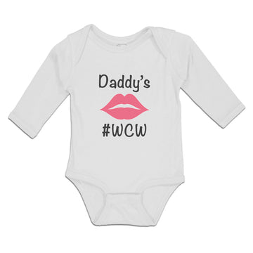 Long Sleeve Bodysuit Baby Daddy's #Wcw with Lipstick Mark Boy & Girl Clothes