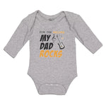 Long Sleeve Bodysuit Baby For The Record My Dad Rocks Boy & Girl Clothes Cotton - Cute Rascals