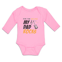 Long Sleeve Bodysuit Baby For The Record My Dad Rocks Boy & Girl Clothes Cotton - Cute Rascals