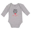 Long Sleeve Bodysuit Baby Happy Birthday Daddy I Love You Boy & Girl Clothes