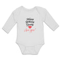 Long Sleeve Bodysuit Baby Happy Birthday Daddy I Love You Boy & Girl Clothes