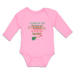 Long Sleeve Bodysuit Baby I Listen to Reggae Music with My Daddy Cotton