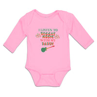 Long Sleeve Bodysuit Baby I Listen to Reggae Music with My Daddy Cotton